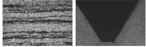 圖16-54縱向顯微組織 200&times; 圖16-55 螺紋根部組織 50&times;